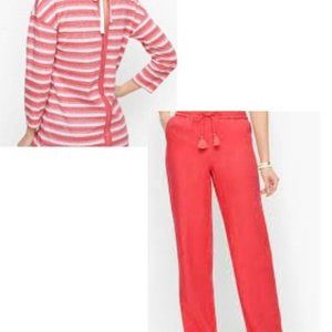 TALBOTS , SET,  SIZE 8, PATIO RED, PULLOVER AND PANTS, NEW WITH TAGS